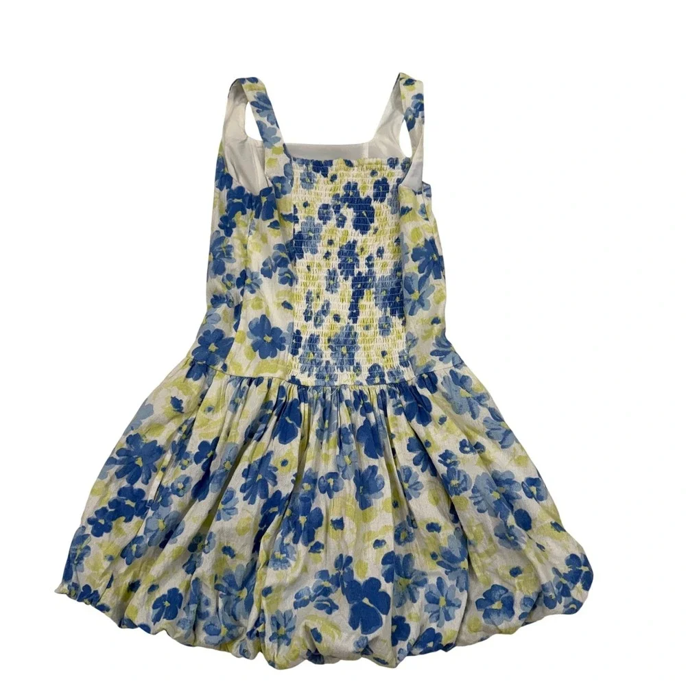 Abercrombie Kids Bubble Dress Girls 11/12 Blue Floral Excellent‎ Smocked Back